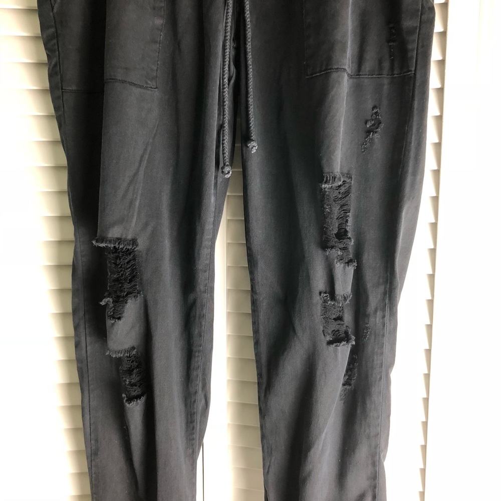 New Cloth & Stone Distressed Tencel Joggers Gray M - Picture 4 of 8